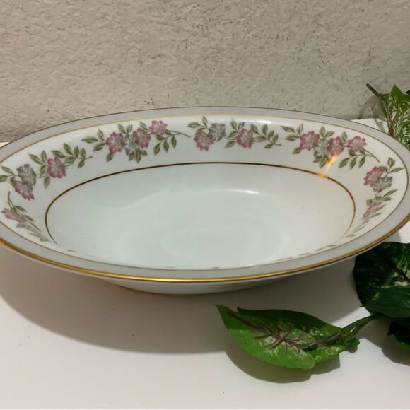 Noritake 5433 Floral Pattern Gold Trim Dish Oval Serving Bowl 10.5" x 7.5" G5 - Picture 6 of 12